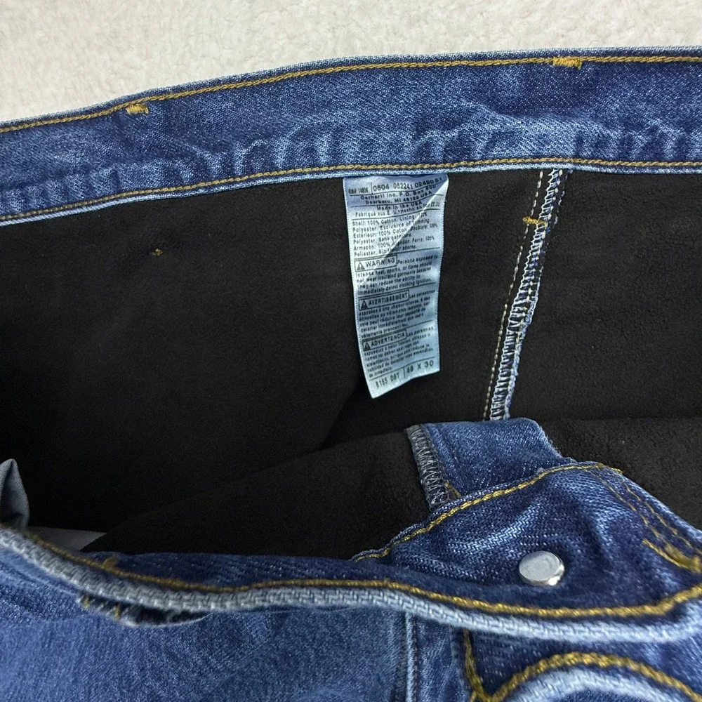Carhartt B155‎ DST Relaxed Fit Straight Leg Fleece Lined Jeans Mens 48x30 NWT